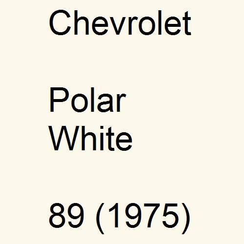 Chevrolet, Polar White, 89 (1975).